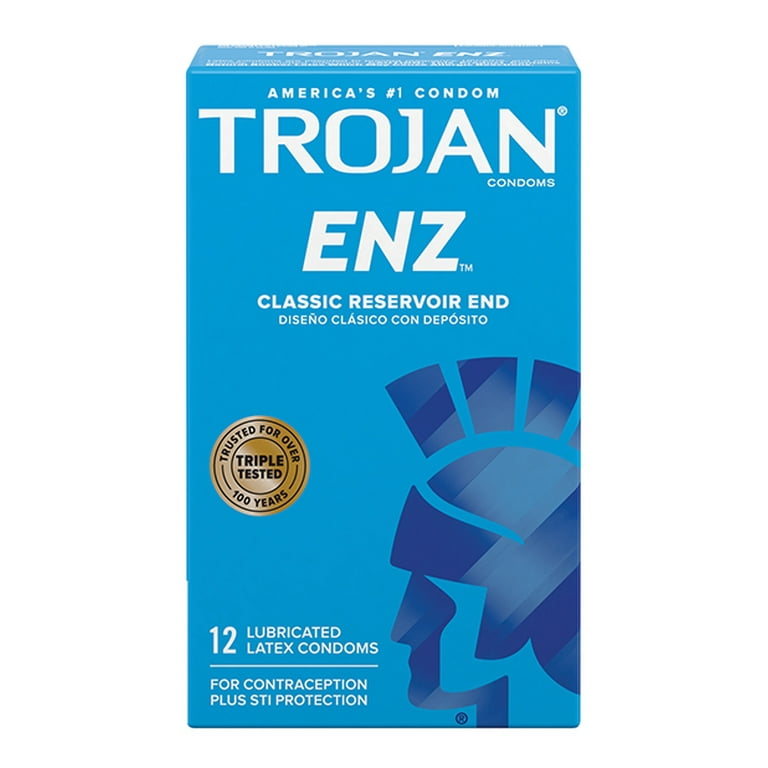 Trojan Enz Lubricated Condoms - Box of 12 - Walmart.com
