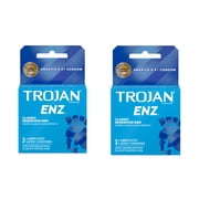 Trojan Enz Premium Lubricant Latex Condoms w/ Reservoir Tip, 3ct, 2-Pack