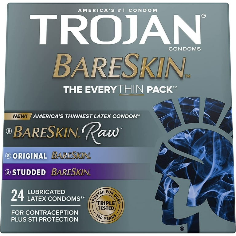 Trojan Every Thin BareSkin Condom Bundle with Lunamax Brass Pocket