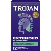 Trojan Extended Pleasure Climax Control Extended Pleasure Lubricated Condoms, 12 Count