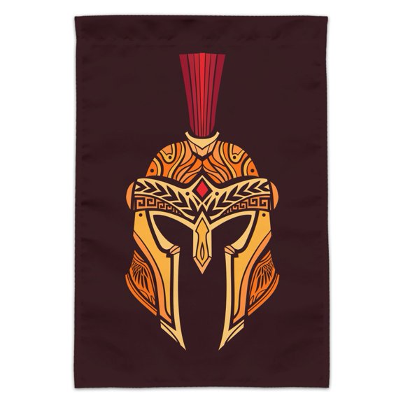Trojan Greek Spartan Warrior Helmet Gold And Red Garden Yard Flag