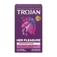 thumbnail image 1 of Trojan Her Pleasure Plus Spermicide Latex Lubricated Ribbed Condoms, 12 count, 1 of 11