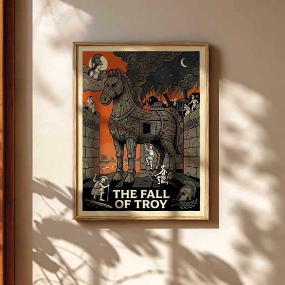 Trojan Horse Greek History Mythology Wall Art Unframed Paper Print