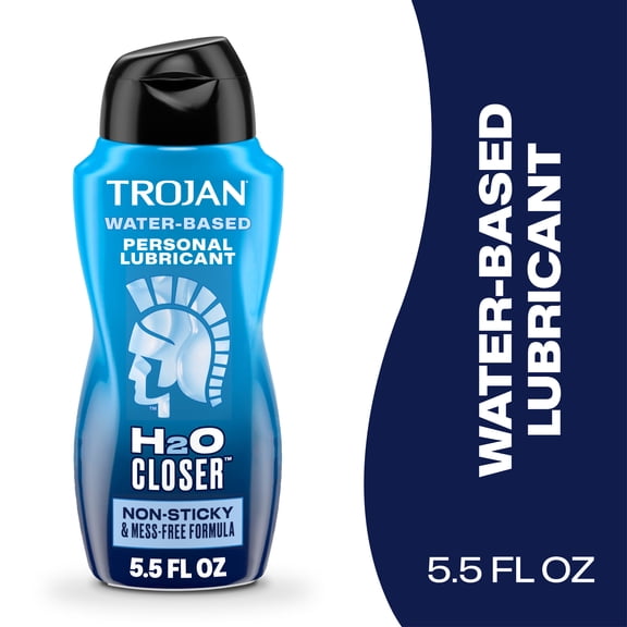 Trojan Lubricant H2O Closer Water Based Lubricant, Personal Lubricant, 5.5 fl oz Bottle
