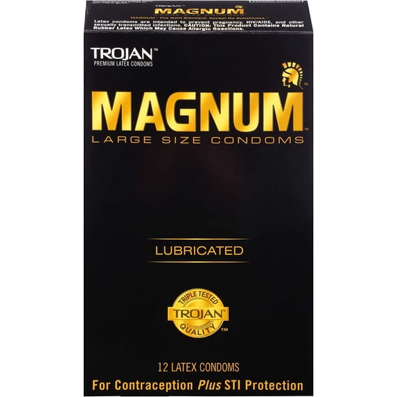 Trojan Magnum Large Size Lubricated Condoms - 12 count