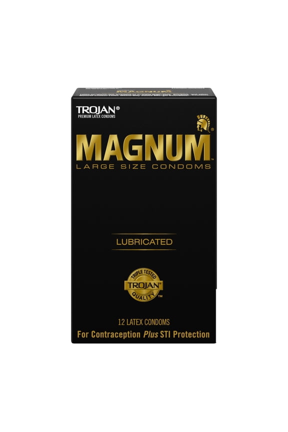 Magnum Large Size Lubricated Condoms - 12 Count