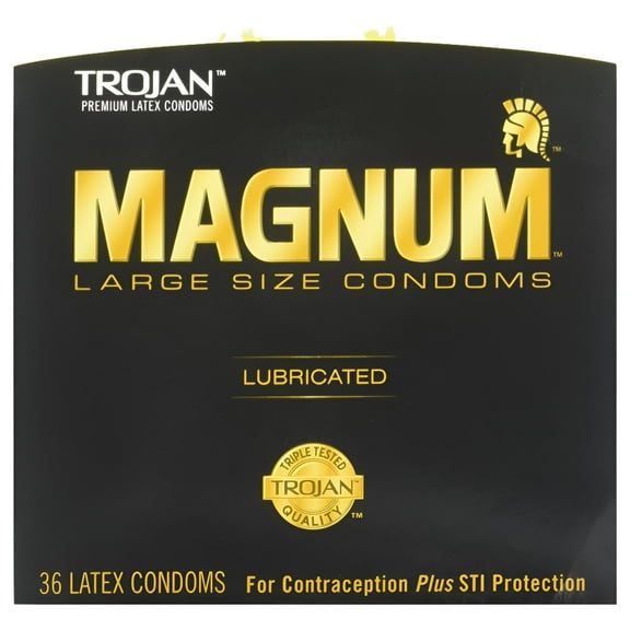 Trojan Magnum Lubricated Condoms 1936806 Large Box of 36