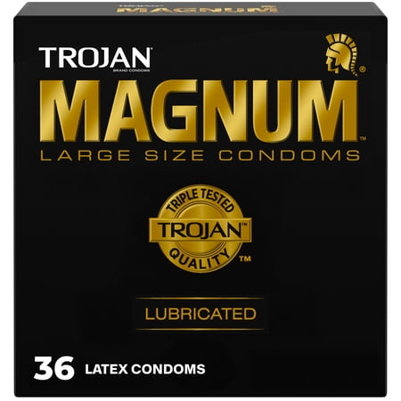 Trojan Magnum Lubricated Large Condoms, Lubricated Condoms, 36 Count Pack
