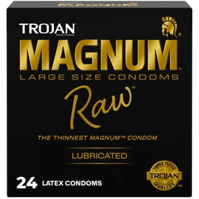 Trojan Magnum Raw Large Size Condoms - 24 Count