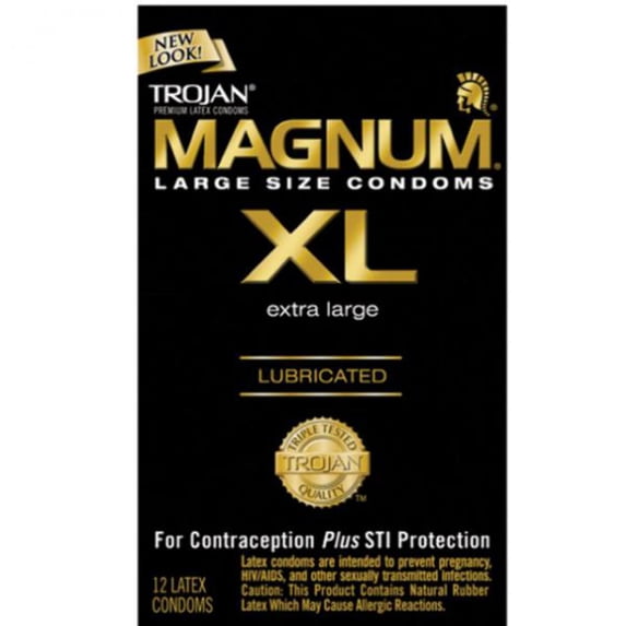 Trojan Magnum XL Large Size Lubricated Condoms - 12 Count