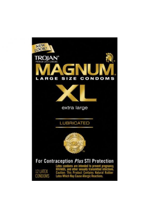 Magnum XL Large Size Lubricated Condoms - 12 Count