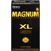 Trojan Magnum XL Large Size Lubricated Latex Condoms - 12 Count