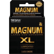 Trojan Magnum XL Large Size Lubricated Latex Condoms - 3 Count