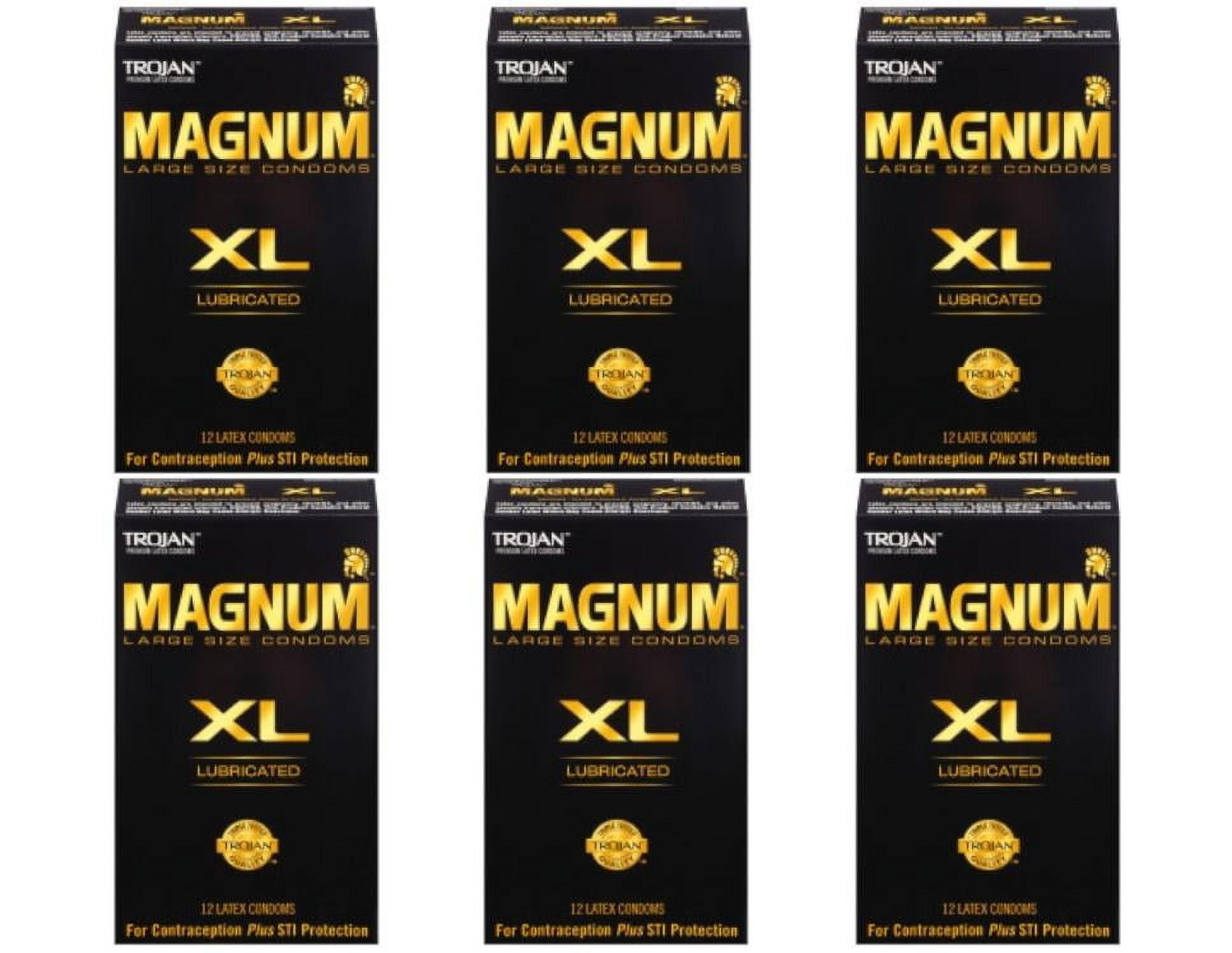 Trojan Magnum XL Lubricated Large Size Latex Condoms - 12 Ea, 6 Pack