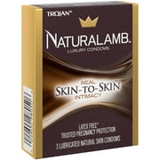 Trojan NATURALAMB + Brass Lunamax Pocket Case, Premium Natural Lamb Skin Condoms 3 Count