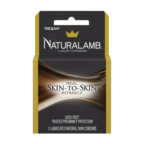 Trojan NaturaLamb Latex Free Luxury Lubricated Condoms, 3 Count