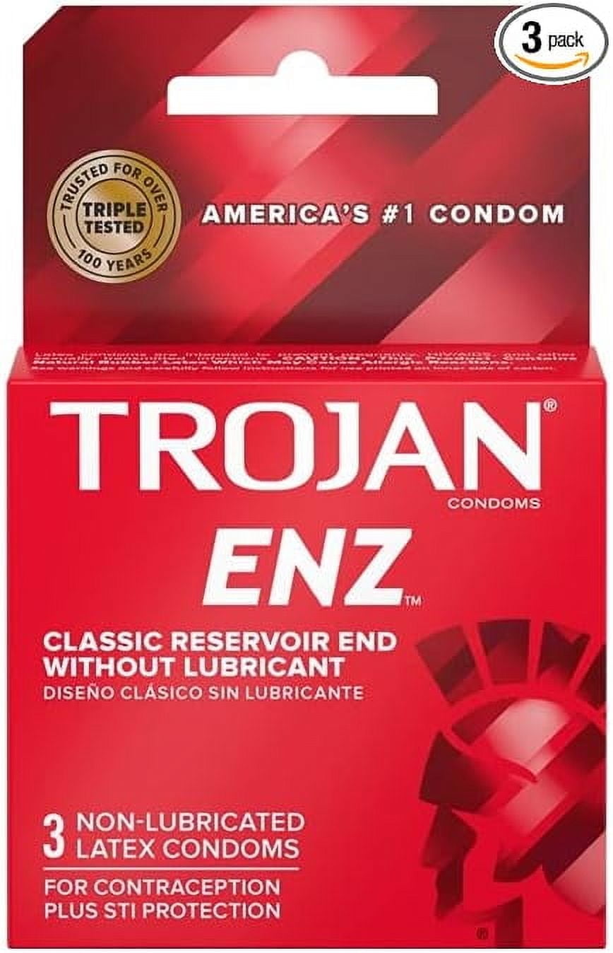 trojan non-lubricated premium latex condoms Trojan ENZ Classic Reservoir End Latex Condoms, 36 ct main image 0
