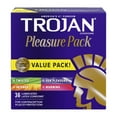thumbnail image 1 of Trojan Pleasure Pack Assorted Condoms, Lubricated Condoms Value Pack, 36 Count, 1 of 11
