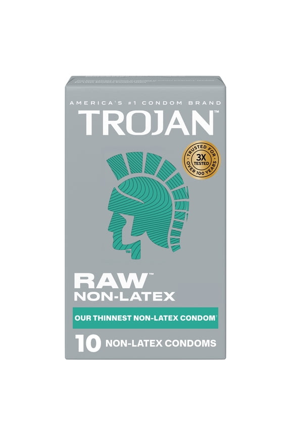 Raw Non-Latex Lubricated Thin Condoms for Men, America’s Thinnest Latex-Free Condom, 10 count