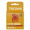 thumbnail image 1 of Trojan Ultra Ribbed Latex Lubricated Condoms for Men, 3 Count, 1 of 9