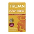 thumbnail image 1 of Trojan Ultra Ribbed Plus Spermicide Latex Lubricated Ribbed Condoms, 12 Count, 1 of 13