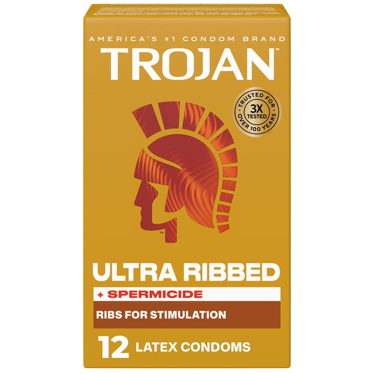 Trojan Ultra Ribbed Plus Spermicide Latex Lubricated Ribbed Condoms, 12 Count HSA/FSA Eligible - Walmart.com Trojan Ultra Ribbed Plus Spermicide Latex Lubricated Ribbed Condoms, 12 Count HSA/FSA Eligible - Walmart.com