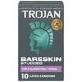 thumbnail image 1 of Trojan Bareskin Studded Thin Bulbous Shape Latex Lubricated Condoms, 10 Count, 1 of 11