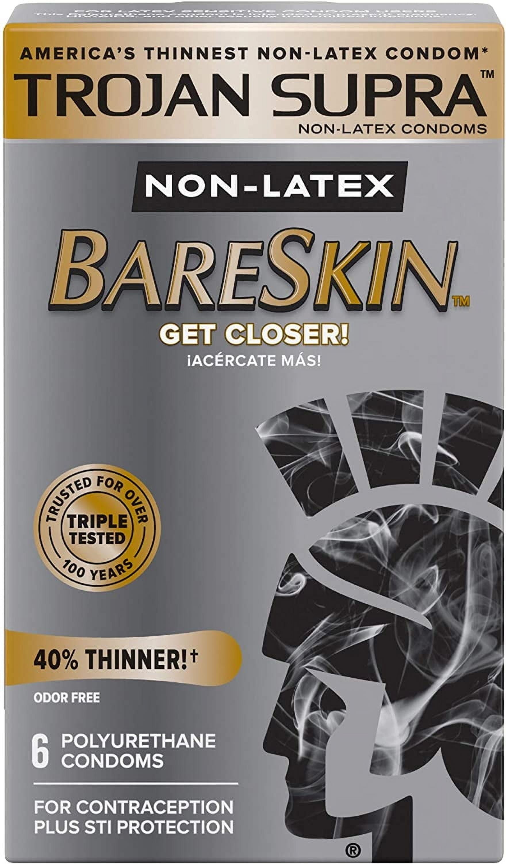 Trojan Supra Microsheer Premium Lubricant Polyurethane Condoms 6 Ea, 4  Pack, 2 Pack