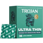 Trojan Ultra Thin Latex Lubricated Condoms for a More Natural Feeling, 36 Count
