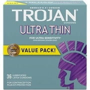 Trojan Ultra Thin Mince Condoms Value Pack, 36 Count