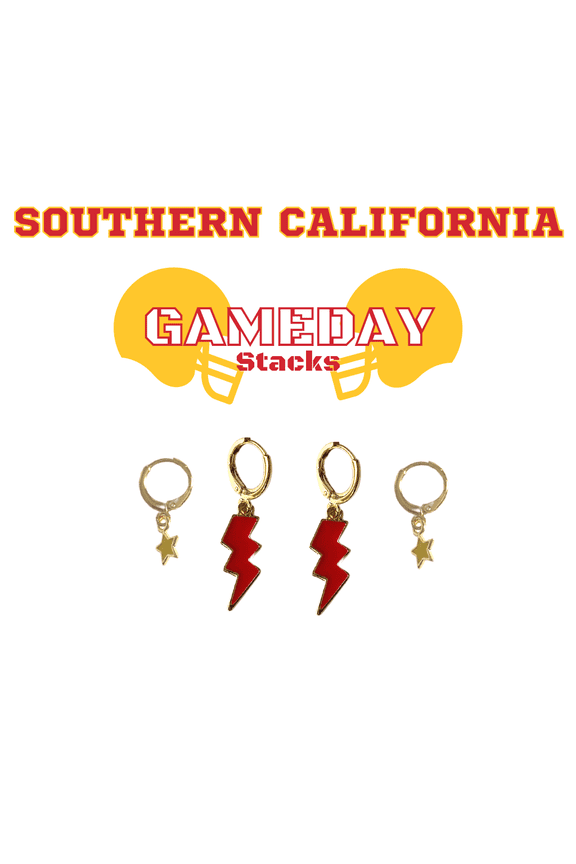 Trojans and Women of Troy Classic Gameday Stack Earring Stack