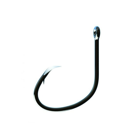 Eagle Claw Trokar Lancet Circle Non-Offset Hook #8/0 Platinum Black 7PK