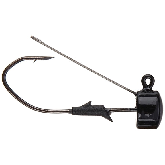 Trokar TKNJW115-04 Finesse Black 1/15oz Weedless Fishing Jig Head Lure 2pk