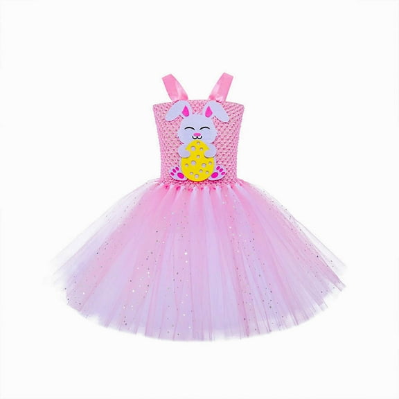 Trolimons Toddler Tutu Dress for Girls Roleplay Princess Birthday Size 4-5T Pink