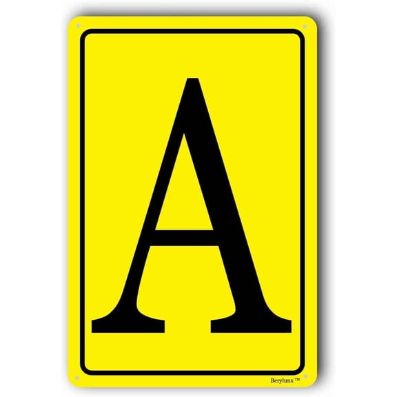Parking Spot Letter Sign, Aluminum Plaques for Floor, Meal Lots, Plaque Y, Indoor/Outdoor Decor 8"x12"