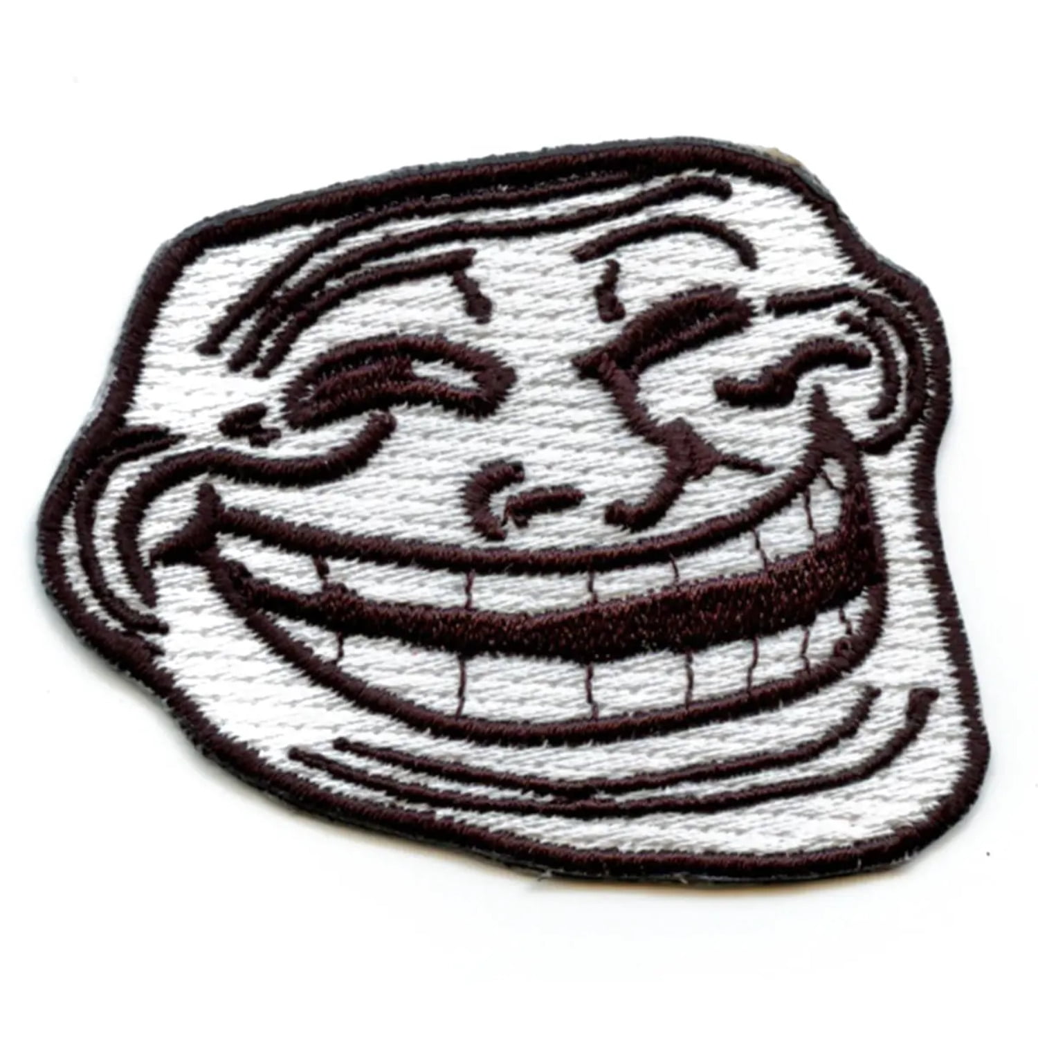 Derp Face Emoji Meme Iron On Embroidered Patch 