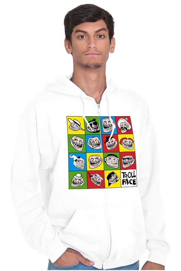 Internet Memes Big Smiley Zip Up Hoodie Men's Women's Brisco Brands S