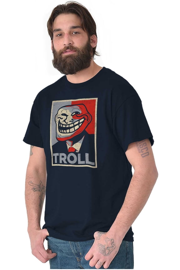 Troll Face Meme Big Smiley Internet Men's Graphic T Shirt Tees Brisco Brands X