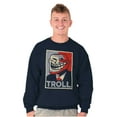 thumbnail image 1 of Troll Face Meme Big Smiley Internet Sweatshirt for Men or Women Brisco Brands S, 1 of 6