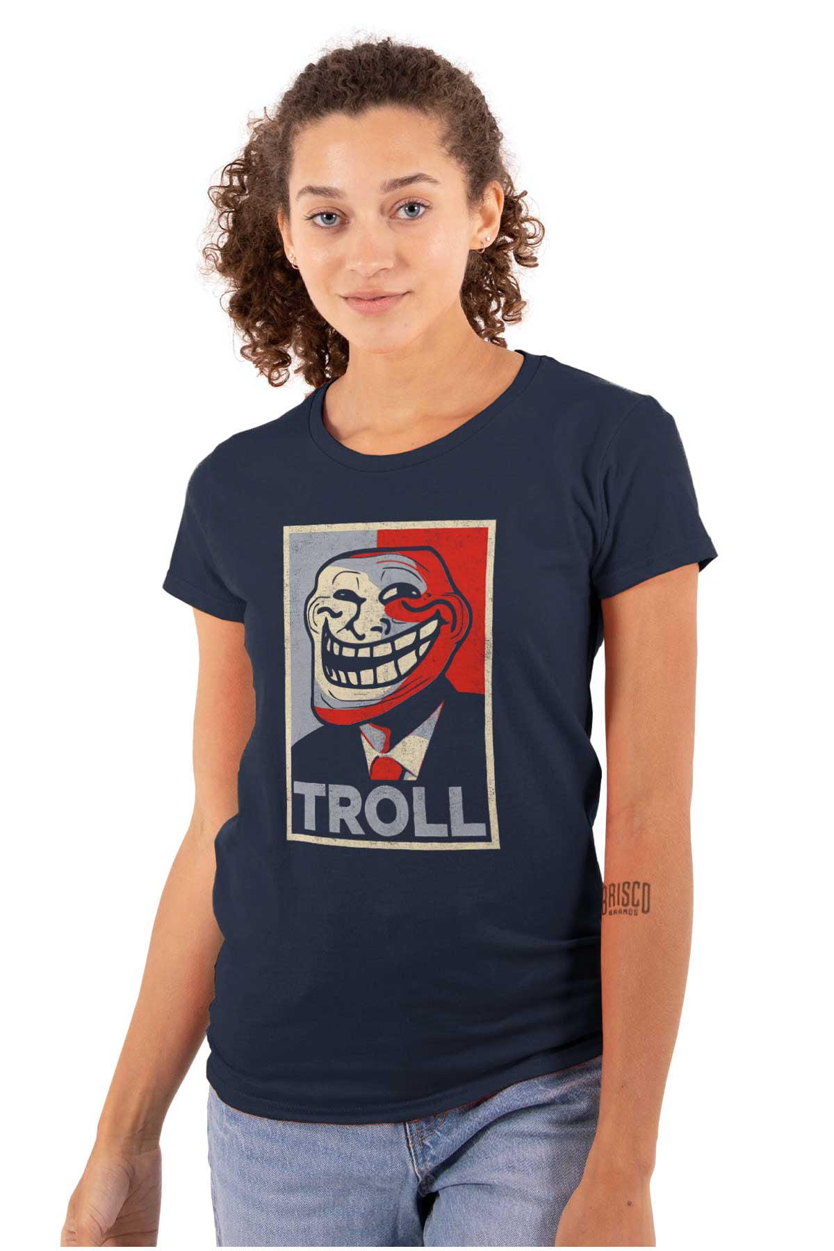 Troll Womens T-Shirt funny Face Internet Meme Forum ladies Mugshot online  lol