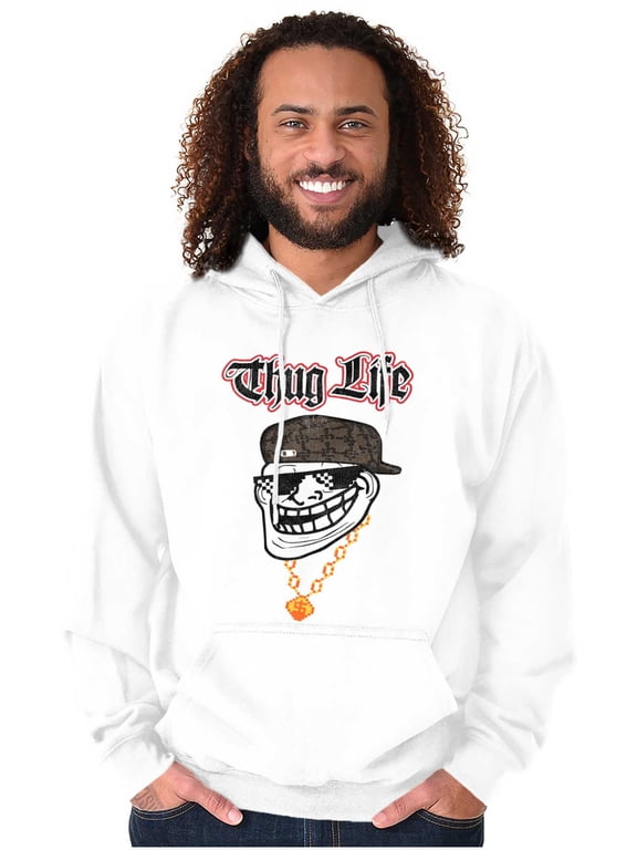Meme Thug Life Big Smiley Hoodie Sweatshirt Women Men Brisco Brands X