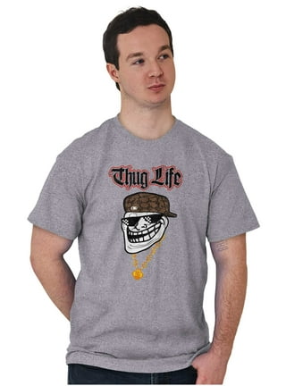 Troll Face Thug Life Sunglasses Funny Meme Youth Crewneck T Shirts Boy or  Girl