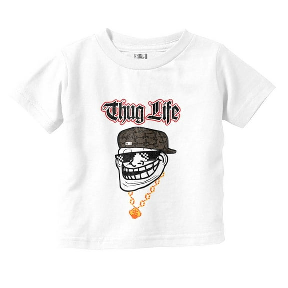 Troll Face Meme Thug Life Big Smiley Toddler Boy Girl T Shirt Infant Toddler Brisco Brands 6M