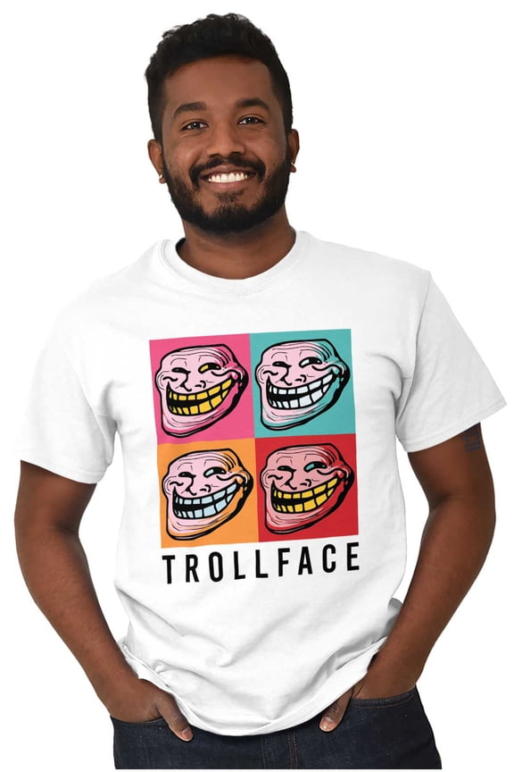 Memes Big Smiley Trollface Men's Graphic T Shirt Tees Brisco Brands L