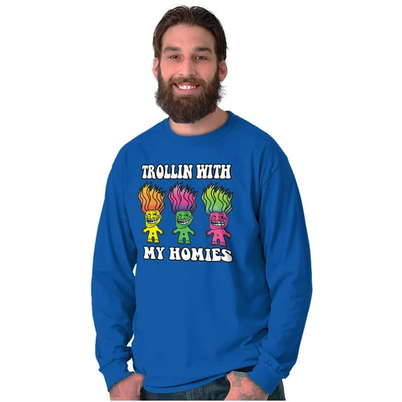 Troll Face Memes Smiling Trollface Long Sleeve TShirt Men Women Brisco Brands L