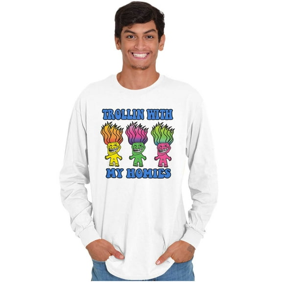 Troll Face Memes Smiling Trollface Long Sleeve TShirt Men Women Brisco Brands S