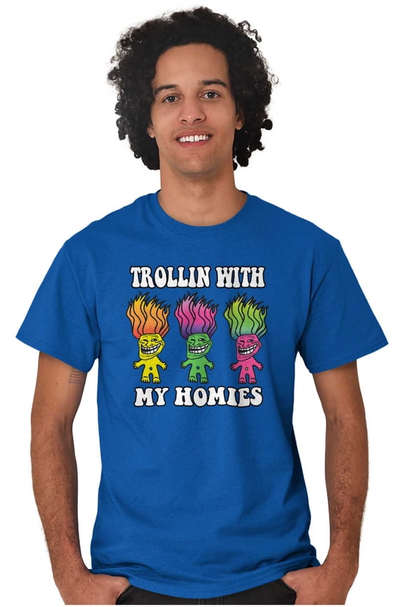 Memes Smiling Trollface Men's Graphic T Shirt Tees Brisco Brands 3X