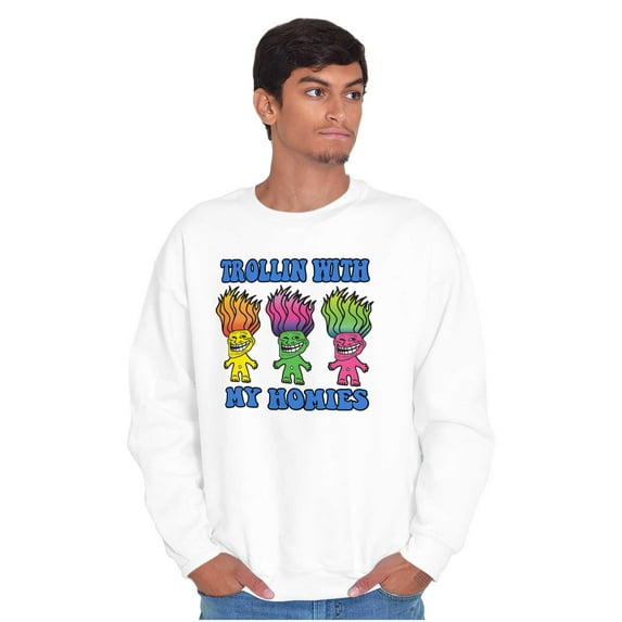 Troll Face Memes Smiling Trollface Sweatshirt for Men or Women Brisco Brands S