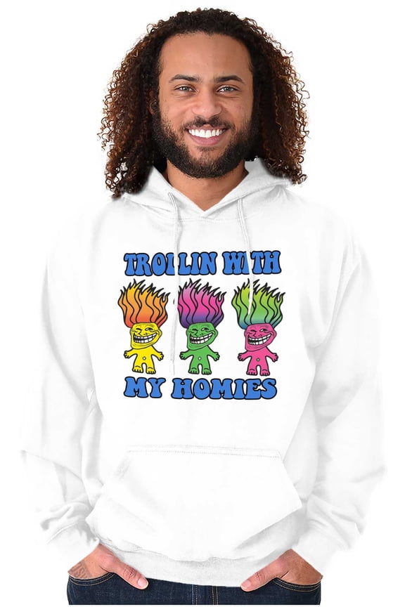 Memes Smiling Trollface Unisex Plus Size Hoodie Brisco Brands 3X