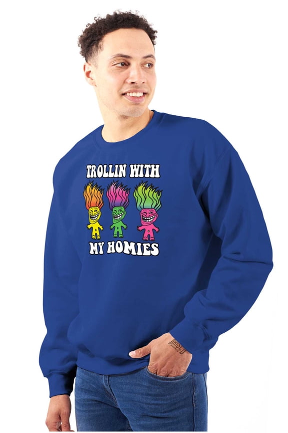 Memes Smiling Trollface Unisex Plus Size Sweatshirt Brisco Brands 2X